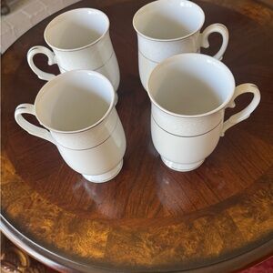 Genuine Porcelain Southwicke Mugs with Silver Trim - Set of 4